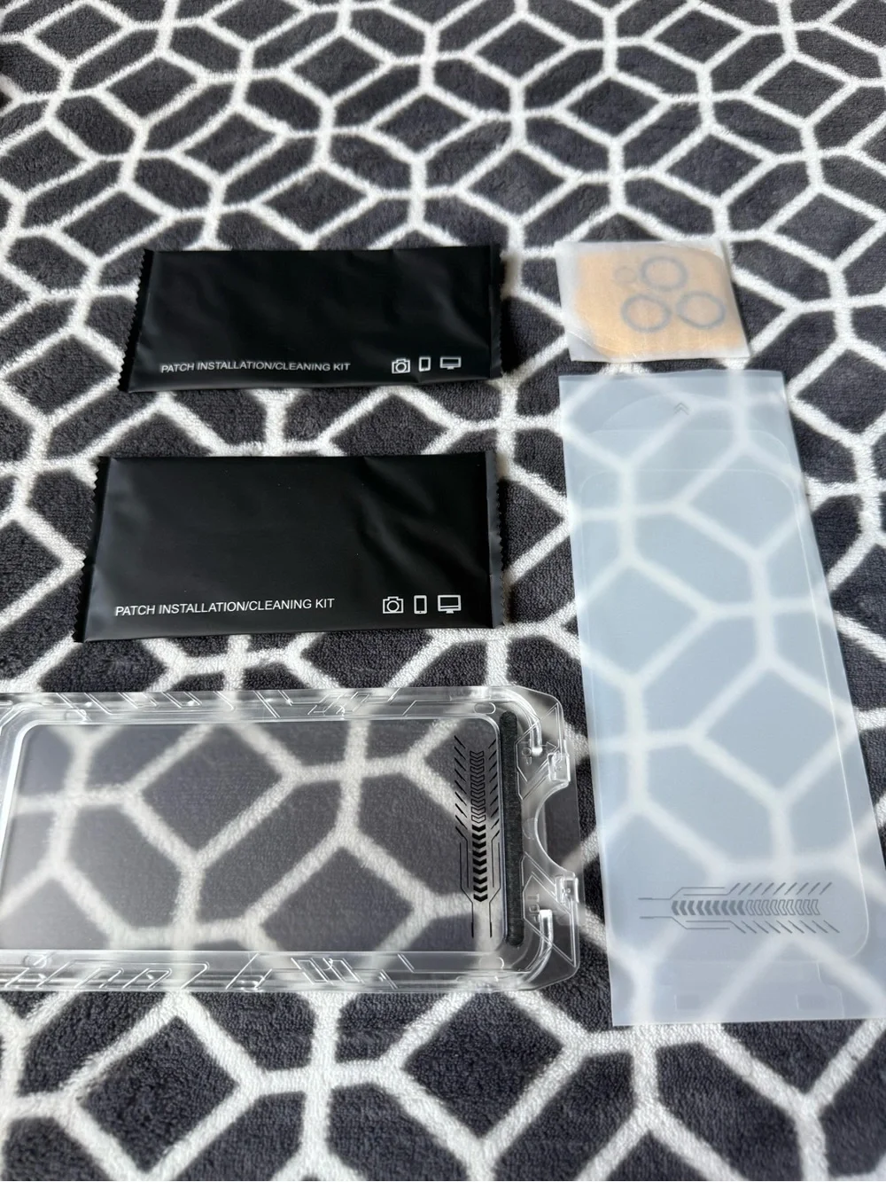 Tempered Glass Screen Protector for iPhone16pro - Purple Alignment Frame